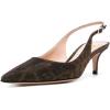 image:imageFSJ Women Classic Slingback Pumps Low Kitten Mid Heels Sandals Pointy Toe Comfortable Formal Party Prom Wedding Shoes Size 415 M USBrown Gold
