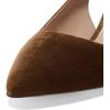 image:imageFSJ Women Classic Slingback Pumps Low Kitten Mid Heels Sandals Pointy Toe Comfortable Formal Party Prom Wedding Shoes Size 415 M USBrownsuede