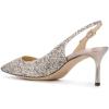 image:imageFSJ Women Classic Slingback Pumps Low Kitten Mid Heels Sandals Pointy Toe Comfortable Formal Party Prom Wedding Shoes Size 415 M USGlitter