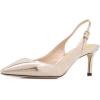 image:imageFSJ Women Classic Slingback Pumps Low Kitten Mid Heels Sandals Pointy Toe Comfortable Formal Party Prom Wedding Shoes Size 415 M USGold