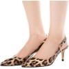 image:imageFSJ Women Classic Slingback Pumps Low Kitten Mid Heels Sandals Pointy Toe Comfortable Formal Party Prom Wedding Shoes Size 415 M USLeopard