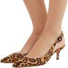 image:imageFSJ Women Classic Slingback Pumps Low Kitten Mid Heels Sandals Pointy Toe Comfortable Formal Party Prom Wedding Shoes Size 415 M USLeopard Suede