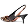 image:imageFSJ Women Classic Slingback Pumps Low Kitten Mid Heels Sandals Pointy Toe Comfortable Formal Party Prom Wedding Shoes Size 415 M USLeopardgradient