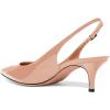 image:imageFSJ Women Classic Slingback Pumps Low Kitten Mid Heels Sandals Pointy Toe Comfortable Formal Party Prom Wedding Shoes Size 415 M USNude