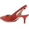 image:imageFSJ Women Classic Slingback Pumps Low Kitten Mid Heels Sandals Pointy Toe Comfortable Formal Party Prom Wedding Shoes Size 415 M USOrange Suede
