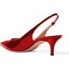 image:imageFSJ Women Classic Slingback Pumps Low Kitten Mid Heels Sandals Pointy Toe Comfortable Formal Party Prom Wedding Shoes Size 415 M USRed Patent