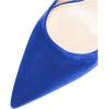 image:imageFSJ Women Classic Slingback Pumps Low Kitten Mid Heels Sandals Pointy Toe Comfortable Formal Party Prom Wedding Shoes Size 415 M USRoyal Blue