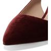 image:imageFSJ Women Classic Slingback Pumps Low Kitten Mid Heels Sandals Pointy Toe Comfortable Formal Party Prom Wedding Shoes Size 415 M USWinesuede