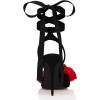 image:imageFSJ Women Cute Satin Rose LaceUp Stiletto Pumps Pointed Toe Floral High Heel Sandals Sexy Wedding Evening Shoes Size 416 USBlack