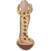image:imageFSJ Women Open Toe Ankle Straps Sandals High Heels Pumps Stilettos TStraps Golden Metal Chains Zipper Wedding Party Sexy Dress Shoes Size 415 USBrownchain