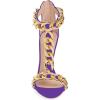 image:imageFSJ Women Open Toe Ankle Straps Sandals High Heels Pumps Stilettos TStraps Golden Metal Chains Zipper Wedding Party Sexy Dress Shoes Size 415 USPurplechain