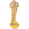 image:imageFSJ Women Open Toe Ankle Straps Sandals High Heels Pumps Stilettos TStraps Golden Metal Chains Zipper Wedding Party Sexy Dress Shoes Size 415 USYellow