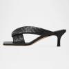image:imageFSJ Women Square Open Toe Heeled Sandals Slip On Woven Mules Braided Cross Strap Low Kitten Heel Backless Slides Summer Shoes Size 416 USBlack