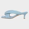 image:imageFSJ Women Square Open Toe Heeled Sandals Slip On Woven Mules Braided Cross Strap Low Kitten Heel Backless Slides Summer Shoes Size 416 USLight Blue