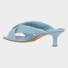 image:imageFSJ Women Square Open Toe Heeled Sandals Slip On Woven Mules Braided Cross Strap Low Kitten Heel Backless Slides Summer Shoes Size 416 USLight Blue