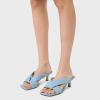 image:imageFSJ Women Square Open Toe Heeled Sandals Slip On Woven Mules Braided Cross Strap Low Kitten Heel Backless Slides Summer Shoes Size 416 USLight Blue