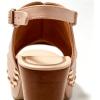 image:imageFSJ Women Studded Platform Heels Slingback Sandals Wooden Block Heel Ankle Strap Peep Toe Clogs Mules Comfortable Walking Shoes Size 416 USNude