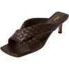 image:imageFSJ Women Square Open Toe Heeled Sandals Slip On Woven Mules Braided Cross Strap Low Kitten Heel Backless Slides Summer Shoes Size 416 USChocolate
