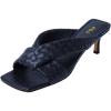 image:imageFSJ Women Square Open Toe Heeled Sandals Slip On Woven Mules Braided Cross Strap Low Kitten Heel Backless Slides Summer Shoes Size 416 USNavy Blue