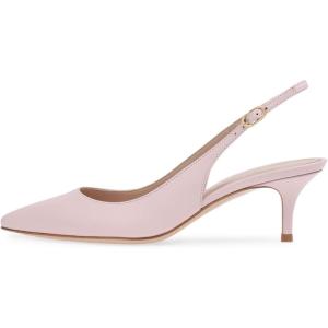image:imageFSJ Women Classic Slingback Pumps Low Kitten Mid Heels Sandals Pointy Toe Comfortable Formal Party Prom Wedding Shoes Size 415 M USLavender