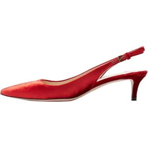 image:imageFSJ Women Classic Slingback Pumps Low Kitten Mid Heels Sandals Pointy Toe Comfortable Formal Party Prom Wedding Shoes Size 415 M USRed
