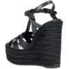 image:imageFSJ Women Elegant Open Toe Espadrille Platform Ankle Strap Wedge Sandals Woven Cutout Casual Strappy Walking Shoes Size 416 USBlack