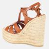 image:imageFSJ Women Elegant Open Toe Espadrille Platform Ankle Strap Wedge Sandals Woven Cutout Casual Strappy Walking Shoes Size 416 USBrown