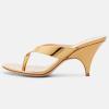 image:imageFSJ Women Open Round Toe Slip On Kitten Heel Flip Flop Mules Thong Heeled Sandals Summer Beach Vacation Shoes Size 416 USGold