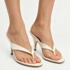 image:imageFSJ Women Open Round Toe Slip On Kitten Heel Flip Flop Mules Thong Heeled Sandals Summer Beach Vacation Shoes Size 416 USWhite