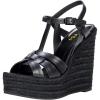image:imageFSJ Women Elegant Open Toe Espadrille Platform Ankle Strap Wedge Sandals Woven Cutout Casual Strappy Walking Shoes Size 416 USBlack