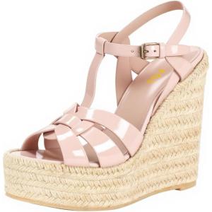 image:imageFSJ Women Elegant Open Toe Espadrille Platform Ankle Strap Wedge Sandals Woven Cutout Casual Strappy Walking Shoes Size 416 USPink