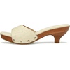 image:imageFSJ Women Chic Open Toe Medium Heel Mules Wooden Sole Studs Crocodile Texture Leather Slip On Sandals Comfortable Summer Slippers Size 416 USBeige