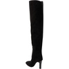 image:imageFSJ Women Over The Knee Boots Comfy Wrinkled Cutout High Chunky Heels Square Toe Fancy Pull On Office Shoe Size 415 USBlack
