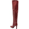 image:imageFSJ Women Over The Knee Boots Comfy Wrinkled Cutout High Chunky Heels Square Toe Fancy Pull On Office Shoe Size 415 USDark Red