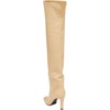 image:imageFSJ Women Over The Knee Boots Comfy Wrinkled Cutout High Chunky Heels Square Toe Fancy Pull On Office Shoe Size 415 USMoccasin