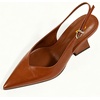 image:imageFSJ Women Pointed Toe Slingback Wedge Heel Pumps Adjustable Strap High Heels Office Wear Shoes Size 416 USBrown
