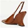 image:imageFSJ Women Pointed Toe Slingback Wedge Heel Pumps Adjustable Strap High Heels Office Wear Shoes Size 416 USBrown