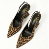 image:imageFSJ Women Pointed Toe Slingback Wedge Heel Pumps Adjustable Strap High Heels Office Wear Shoes Size 416 USLeopard Print