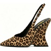 image:imageFSJ Women Pointed Toe Slingback Wedge Heel Pumps Adjustable Strap High Heels Office Wear Shoes Size 416 USLeopard Print