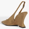 image:imageFSJ Women Pointed Toe Slingback Wedge Heel Pumps Adjustable Strap High Heels Office Wear Shoes Size 416 USTan Suede