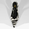 image:imageFSJ Women Pointed Toe Slingback Wedge Heel Pumps Adjustable Strap High Heels Office Wear Shoes Size 416 USWhite and Black Zebra Faux Fur