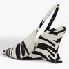 image:imageFSJ Women Pointed Toe Slingback Wedge Heel Pumps Adjustable Strap High Heels Office Wear Shoes Size 416 USWhite and Black Zebra Faux Fur