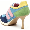 image:imageFSJ Women Round Toe Sneaker Stiletto High Heels Breathable Mesh Dual HookampLoop Comfort Pumps Size 416 USBlue and Pink
