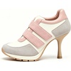 image:imageFSJ Women Round Toe Sneaker Stiletto High Heels Breathable Mesh Dual HookampLoop Comfort Pumps Size 416 USPink