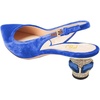 image:imageFSJ Womens Pointed Toe Slingback Rhinestone PumpsBlue Velvet