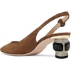 image:imageFSJ Womens Pointed Toe Slingback Rhinestone PumpsBrown Suede