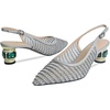 image:imageFSJ Womens Pointed Toe Slingback Rhinestone PumpsGrey