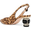 image:imageFSJ Womens Pointed Toe Slingback Rhinestone PumpsLeopard