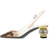image:imageFSJ Womens Pointed Toe Slingback Rhinestone PumpsLeopard White