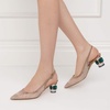image:imageFSJ Womens Pointed Toe Slingback Rhinestone PumpsNude Pink
